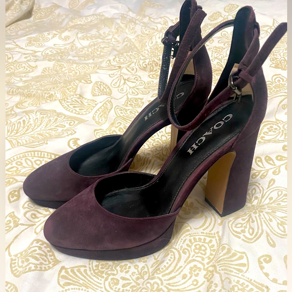 Coach - Purple Dino Charm Heels in size 8.5